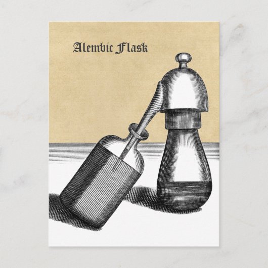 Alembic Flask Medieval Alchemy Lab Briefkaart (Voorkant)