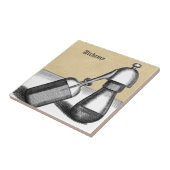 Alembolische kolf en ontvanger tegeltje (Zijkant)