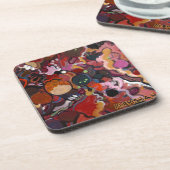 Alemshah Abstract Onderzetter Set - Flamingo (Linkerzijde)