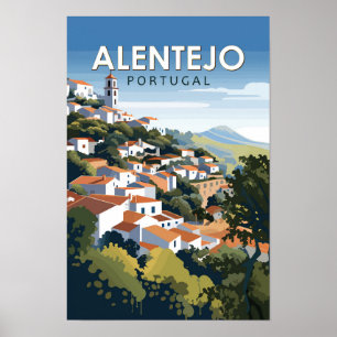 Alentejo Portugal Reizen Kunst Vintage Poster