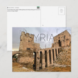 Aleppo Citadel, Syrië Reisbriefkaart Briefkaart