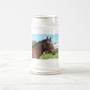 Alert Arab Horse Beer Stein Bierpul