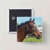 Alert Arab Horse Pin Vierkante Button 5,1 Cm (Voorkant /achterkant)