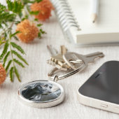 Alert Black Lab Sleutelhanger (Zijkant)