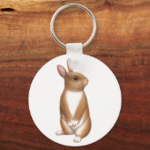 Alert Brown Rabbit Sleutelhanger (Voorkant)