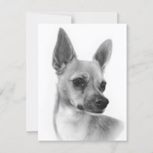 Alert en trots - met de hand geschilderd Chihuahua Briefkaart
