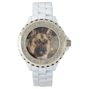 Alert German Shepherd Horloge