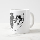 Alert Tabby Cat Ink Portrait Mug (Devant droit)