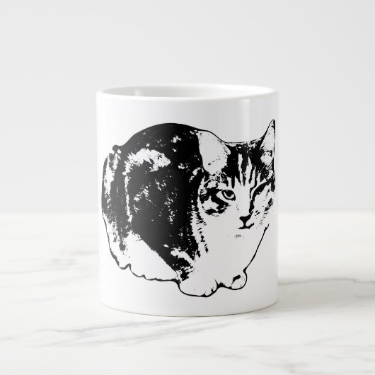 Alert Tabby Cat Ink Portrait Mug (Devant)
