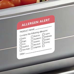 Alerte allergique Sécurité alimentaire Étiquette d