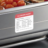 Alerte allergique Sécurité alimentaire Étiquette d