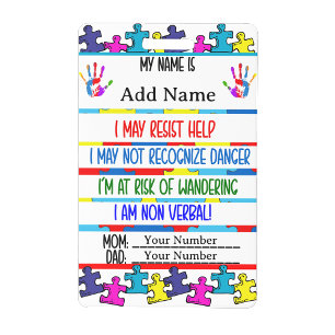 Alerte Autisme Badge Nonverbal id