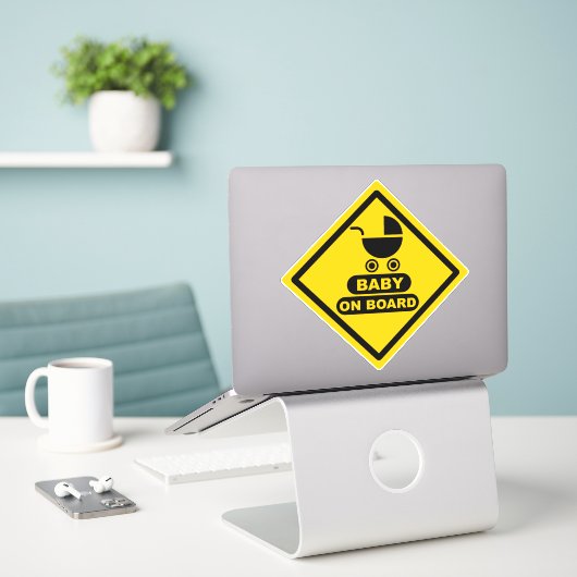Alerte - Bébé à bord Sticker de sécurité (Ordinateur portable sur le bureau)