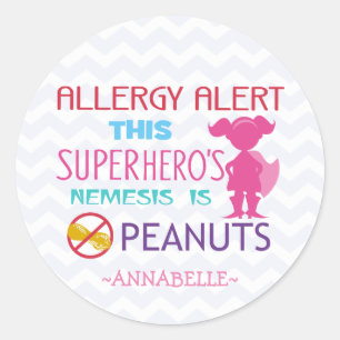 Alerte d'allergie aux arachides Stickers Superhero