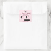 Alerte d'allergie rose Autocollant de gâteau de bo (Sac)