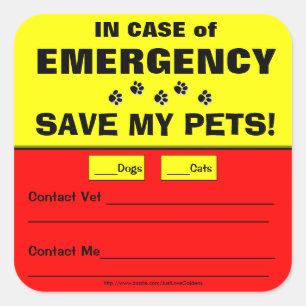 Alerte d'urgence Enregistrer mes animaux Stickers
