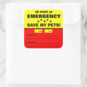 Alerte d'urgence Enregistrer mes animaux Stickers (Sac)