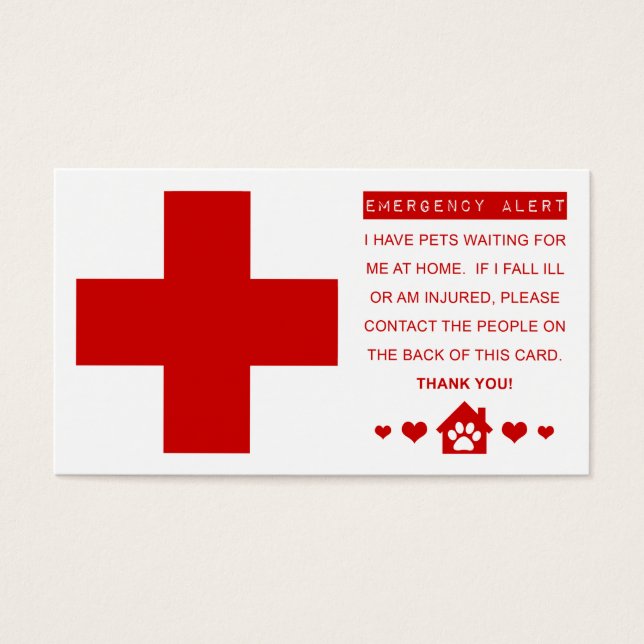 alerte d'urgence pour animaux (Devant)