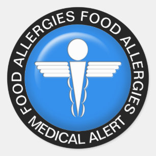 Alerte Médicale - Autocollant rond bleu classique