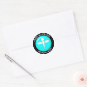 Alerte Médicale - Autocollant rond Turquoise class (Enveloppe)