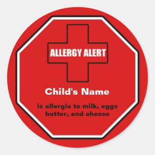 Alerte Médicale d'allergie laitière Autocollant Sm
