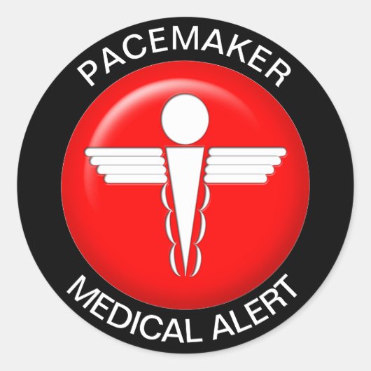Alerte Médicale Pacemaker - Sticker rond (Devant)
