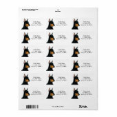 Alerter Doberman Pinscher Étiquette de chien (Feuille entière)