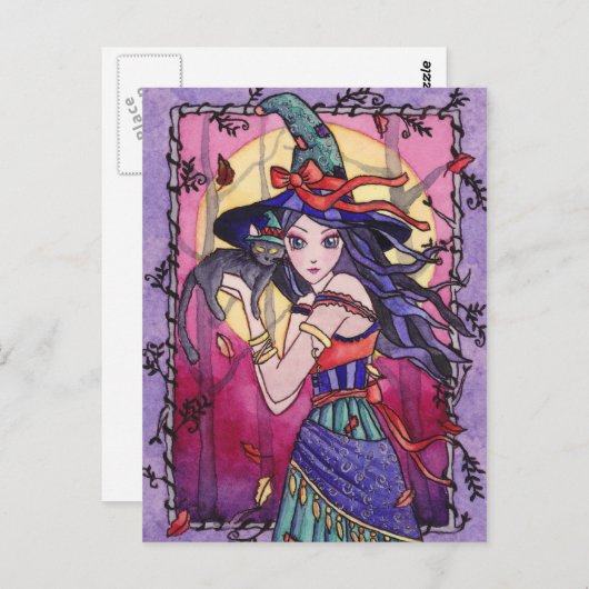 Alessa - Carte postale de sorcière gitane (Devant / Derrière)