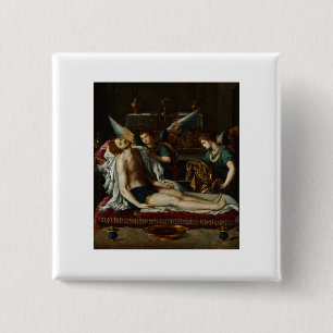 Alessandro Allori - Lichaam van Christus Aangezong Vierkante Button 5,1 Cm