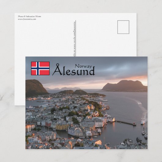 Alesund Norway Souvenir Briefkaart (Voorkant / Achterkant)