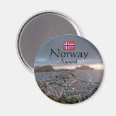 Alesund Norway Souvenir Magneet (Voorkant / Achterkant)