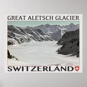 Aletsch Glacier - op White.jpg Poster