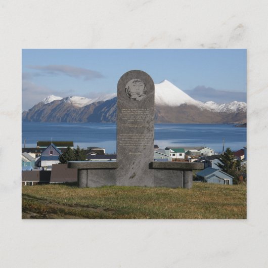 Aleut Relocation Memorial Statue, Unalaska Island Briefkaart (Voorkant)