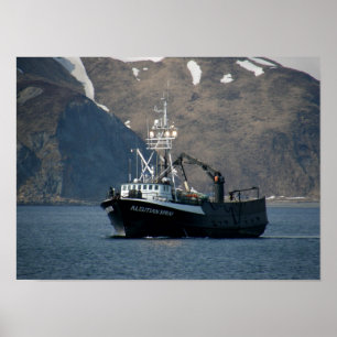Aleutian Spray, Crab Boat in de Nederlandse haven, Poster