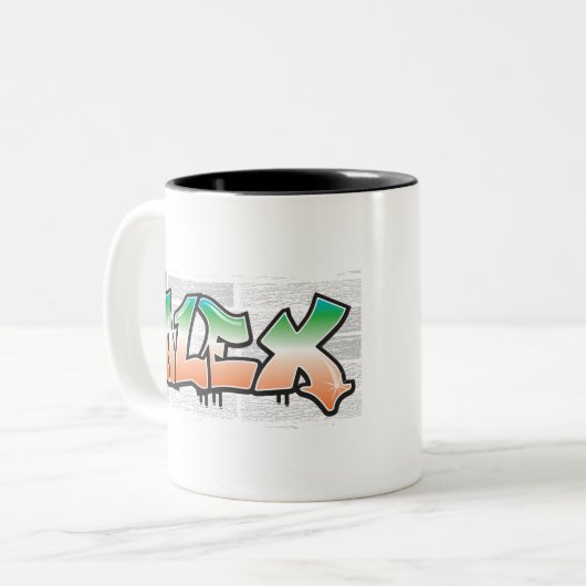 alex.ai tweekleurige koffiemok (Voorkant links)