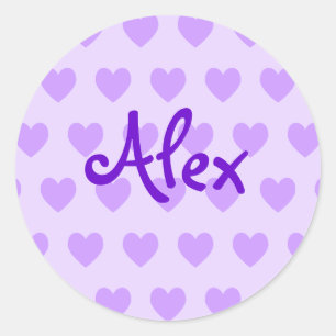 Alex in Paars Ronde Sticker