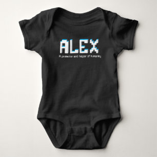 Alex jongens naam en betekenis pixel tekst romper