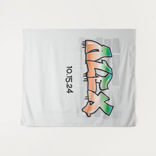 ALEX Jouw naam Graffiti Brick Wall Verf Splatter Wandkleed (Voorkant (horizontaal))