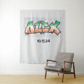 ALEX Jouw naam Graffiti Brick Wall Verf Splatter Wandkleed (In situ)