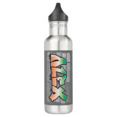 ALEX Jouw naam Graffiti Brick Wall Verf Splatter Waterfles (Links)