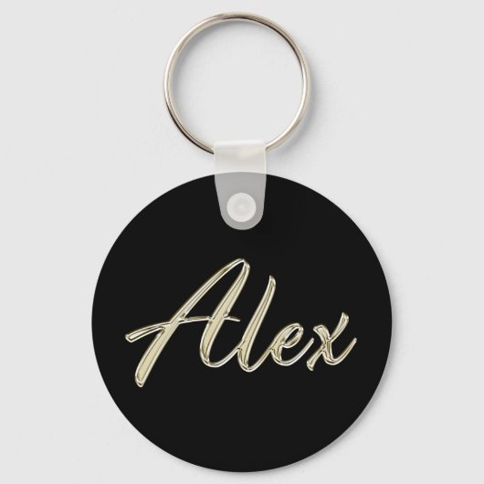 Alex Name whitegold Button Schlüsselanhänger Sleutelhanger (Voorkant)