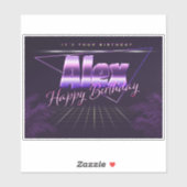 Alex Prénom lila retro Sticker (Feuille)