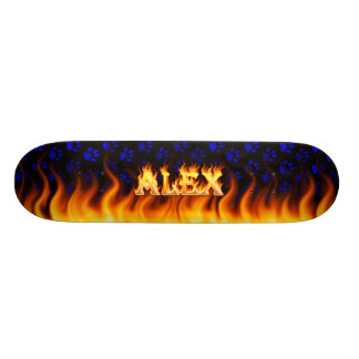 Alex skateboard vuur en vlammen ontwerp.