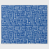 Alexa aangepaste naam met sneeuwvlokken cadeaupapier (Vlak)