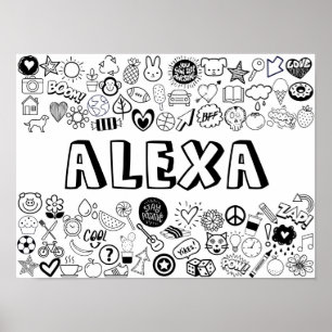 'ALEXA' Color-it-Yourself-contourontwerp Poster