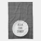 Alexa Command humor op gingham Theedoek (Verticaal)