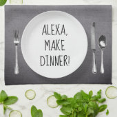 Alexa Command humor op grijs Theedoek (Gevouwen)