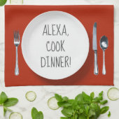 Alexa Command humor voor het kookdiner Theedoek (Gevouwen)
