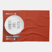 Alexa Command humor voor het kookdiner Theedoek (Horizontaal)