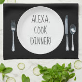 Alexa Command humor voor het kookdiner Theedoek (Gevouwen)